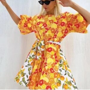 NEVER FULLY DRESSED | Citrus / Botanical | Mini Dress 🍊🍋🍋🟩